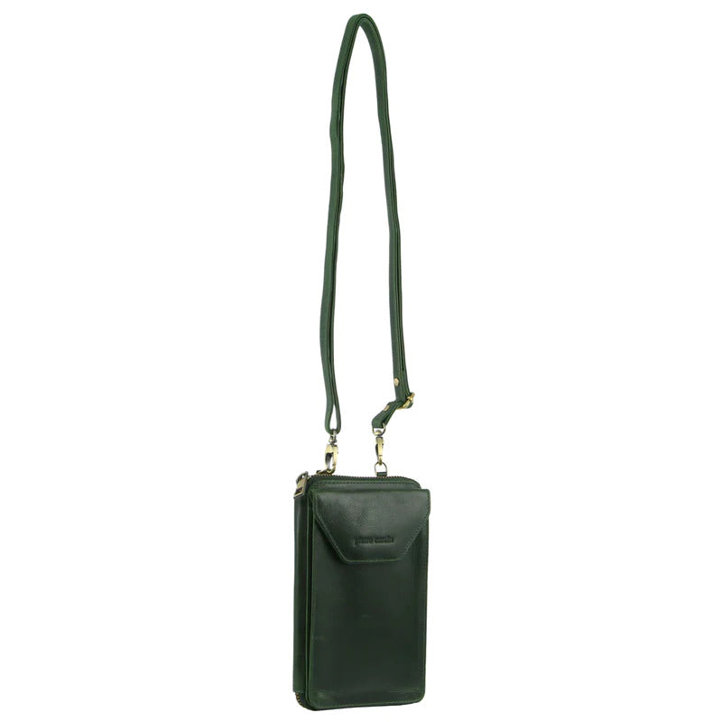 Load image into Gallery viewer, Pierre Cardin Ladies Leather Cross Body Bag/Wallet Bag/Clutch Wallet - Emerald-0
