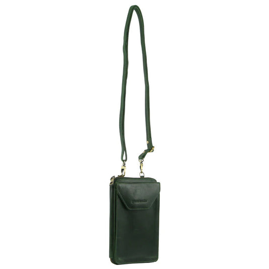 Pierre Cardin Ladies Leather Cross Body Bag/Wallet Bag/Clutch Wallet - Emerald-0