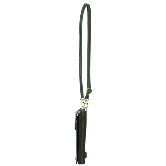 Pierre Cardin Ladies Leather Cross Body Bag/Wallet Bag/Clutch Wallet - Emerald-2