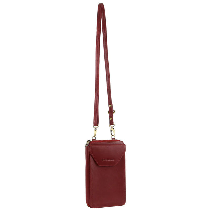 Load image into Gallery viewer, Pierre Cardin Ladies Leather Cross Body Bag/Wallet Bag/Clutch Wallet - Red-0
