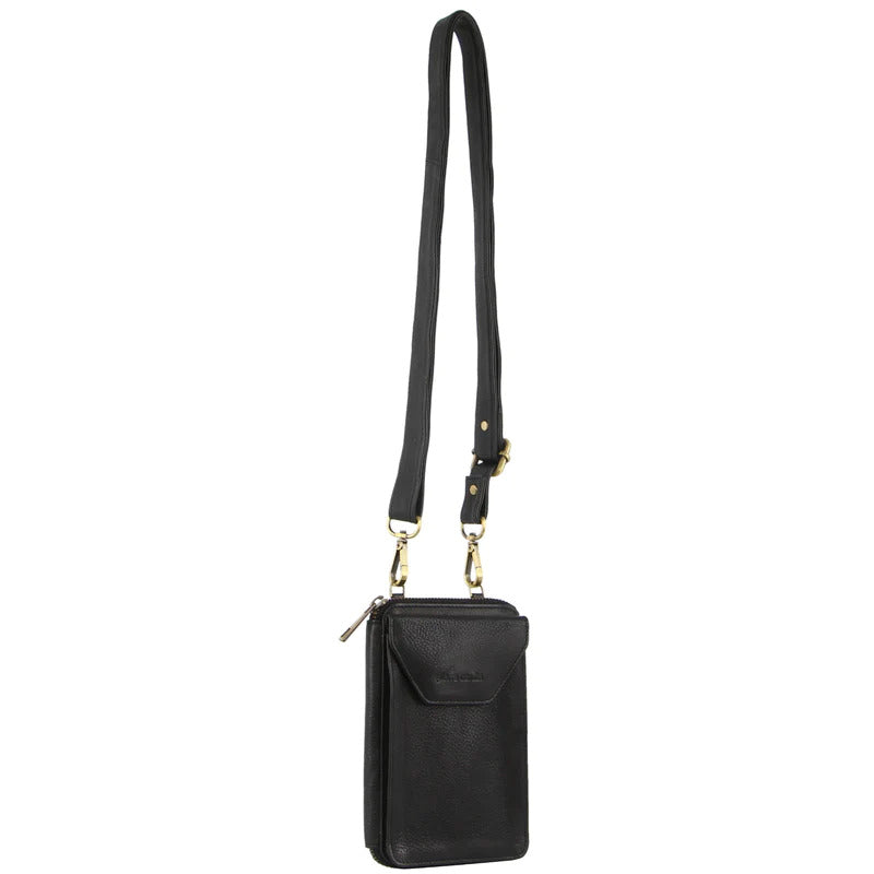 Load image into Gallery viewer, Pierre Cardin Ladies Leather Cross Body Bag/Wallet Bag/Clutch Wallet Small Flap - Black-0
