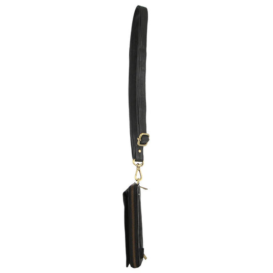Pierre Cardin Ladies Leather Cross Body Bag/Wallet Bag/Clutch Wallet Small Flap - Black-2