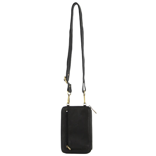 Pierre Cardin Ladies Leather Cross Body Bag/Wallet Bag/Clutch Wallet - Black-3