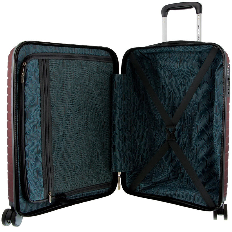 Load image into Gallery viewer, Pierre Cardin x Milleni 3-Piece Hardshell Super Light Luggage Bags Travel Suitcase - Burgundy/White-1
