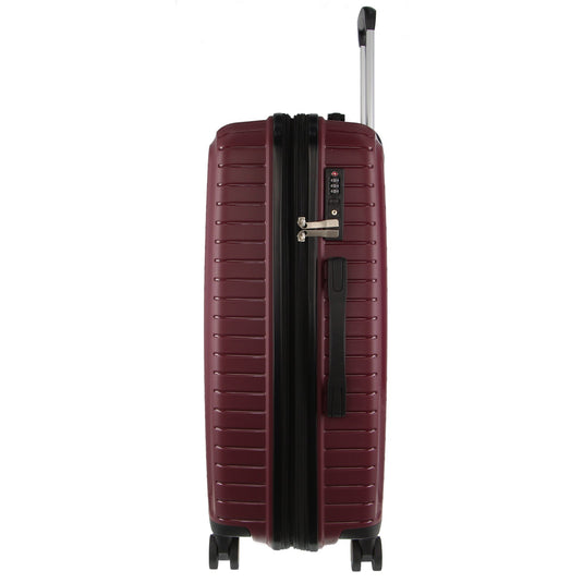Pierre Cardin 65cm/89L Medium Hard-Shell Checked Suitcase Travel Luggage Bag - Burgundy-4