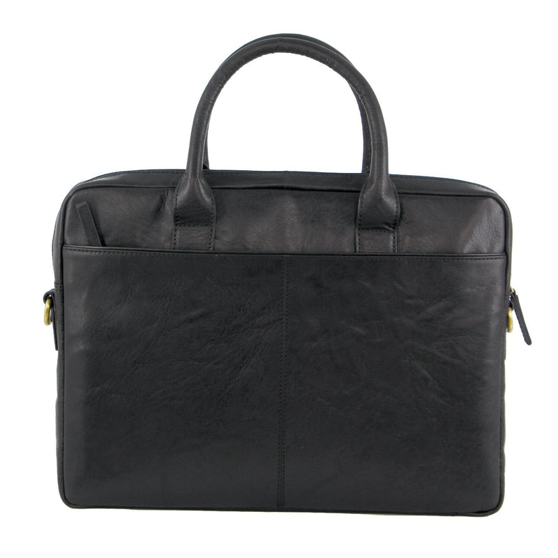 Load image into Gallery viewer, Pierre Cardin Leather Multi-Handle 15&quot; Laptop Computer Bag - Black-3

