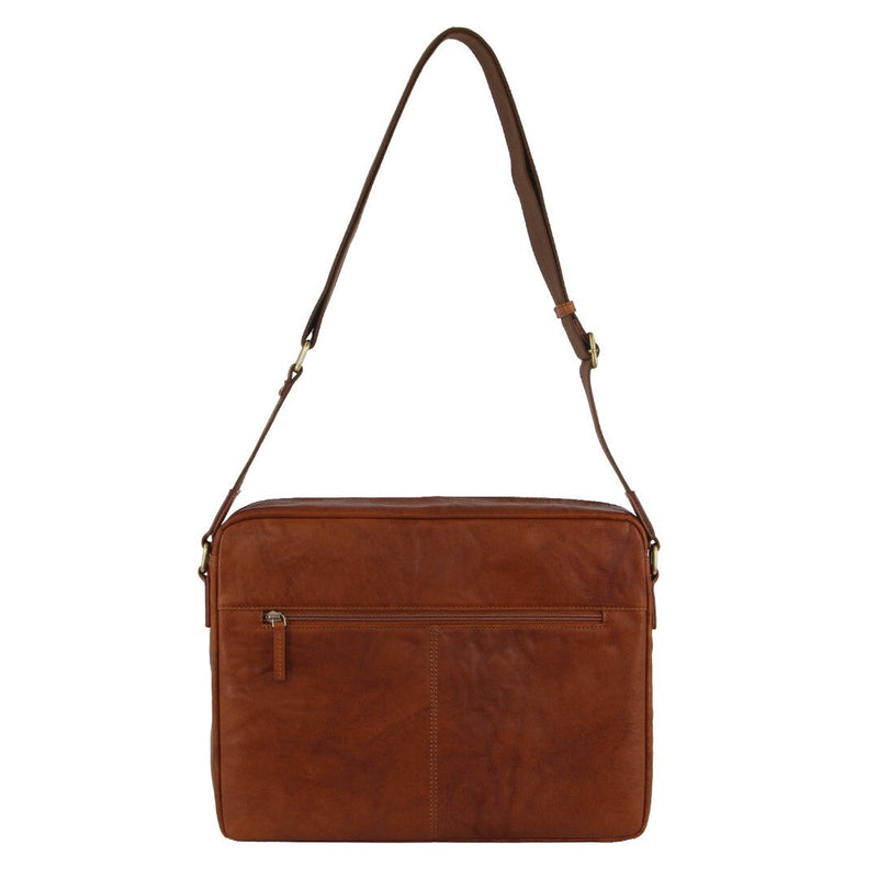 Load image into Gallery viewer, Pierre Cardin Crumpled Leather 15" Laptop Computer Bag - Tan-3
