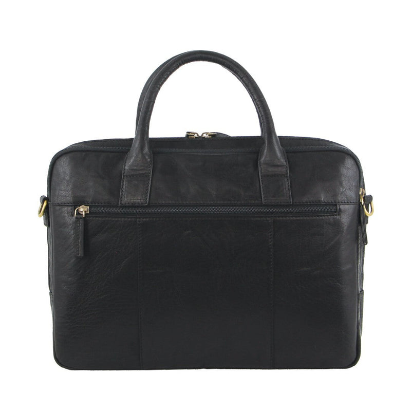 Load image into Gallery viewer, Pierre Cardin Leather Multi-Compartment Business 15" Laptop Bag - Black-2
