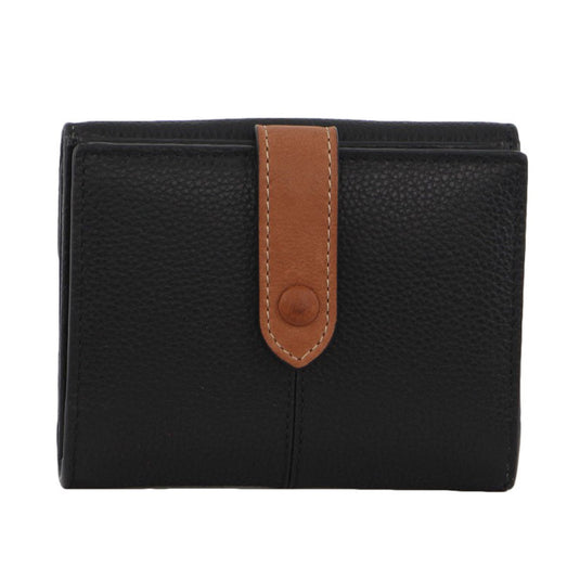 Pierre Cardin Womens Leather Bi-Fold Tab Wallet Ladies - Black-2