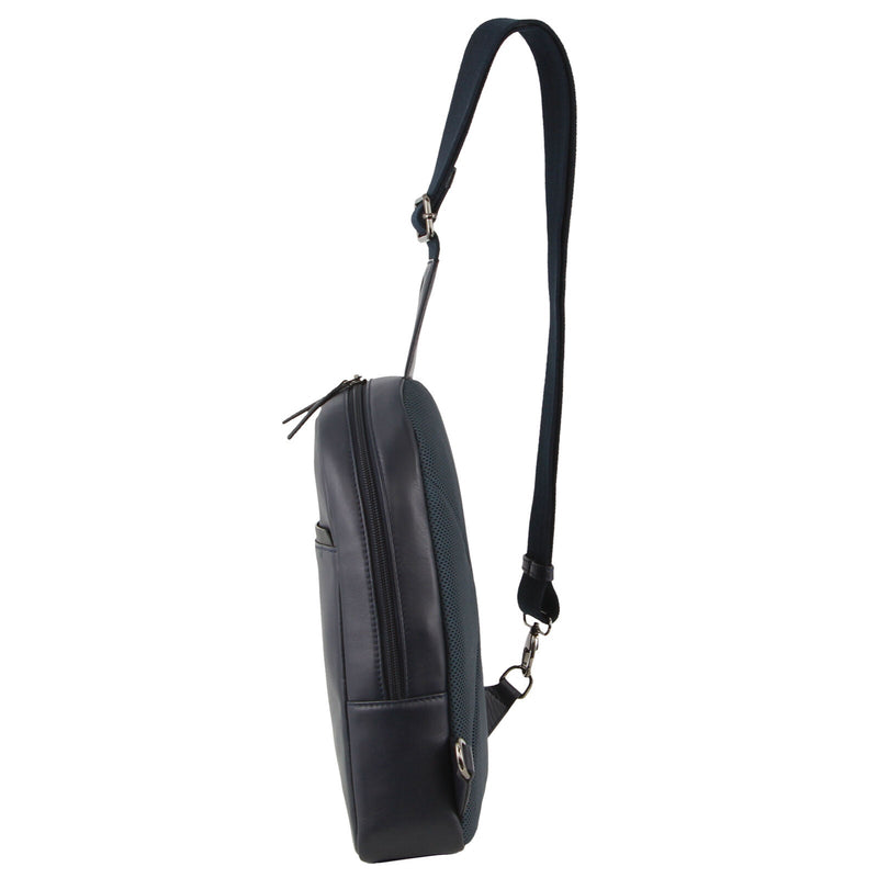 Load image into Gallery viewer, Pierre Cardin Mens Leather Crossbody Bag w/ Shoulder Strap in Navy/Black-3
