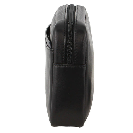 Pierre Cardin Mens Leather Travel Organizer in Black/Navy-3