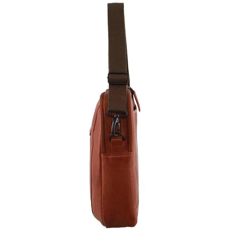 Load image into Gallery viewer, Pierre Cardin Mens Italian Leather Computer Laptop Bag in Cognac-4
