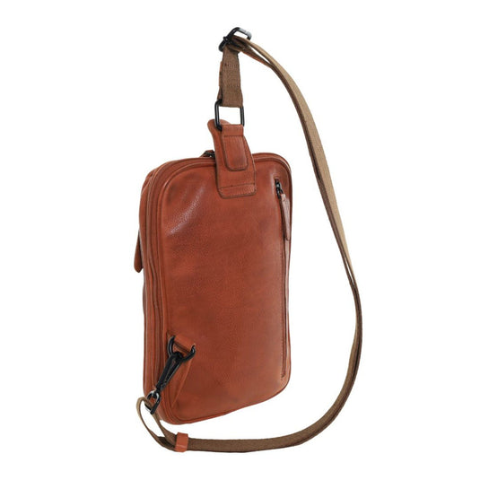 Pierre Cardin Mens Leather Crossbody Bag in Cognac-2