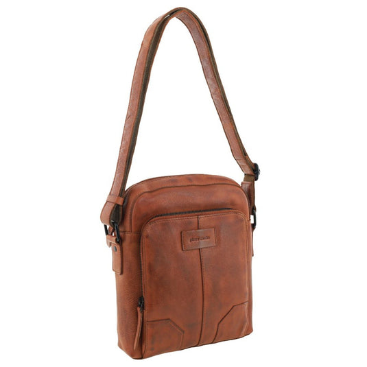Pierre Cardin Leather Crossbody Bag in Cognac-1