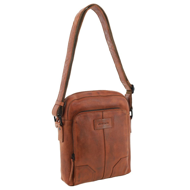 Load image into Gallery viewer, Pierre Cardin Leather Crossbody Bag in Cognac-0
