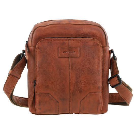 Pierre Cardin Leather Crossbody Bag in Cognac-3