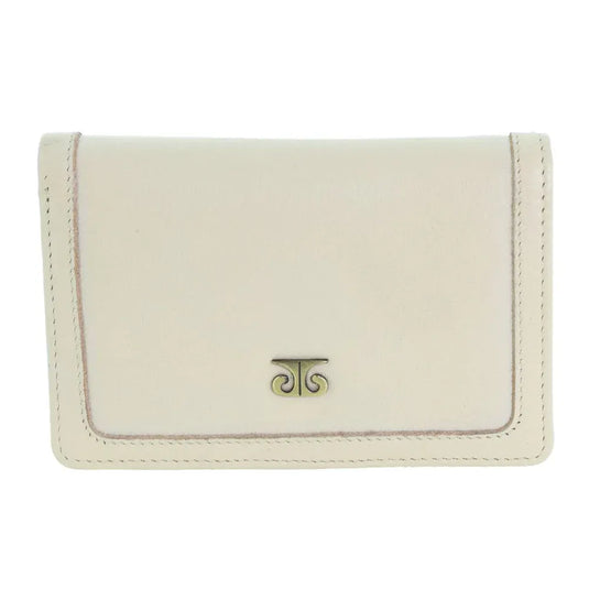 Pierre Cardin Ladies Leather Snap Button Bi-Fold Wallet - Bone-0