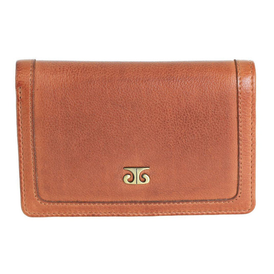 Pierre Cardin Ladies Leather Snap Button Bi-Fold Wallet - Cognac-0