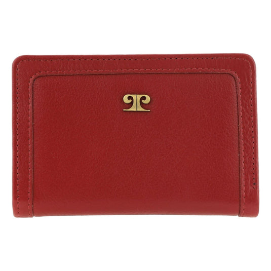 Pierre Cardin Ladies Leather Snap Button Bi-Fold Wallet - Red-0