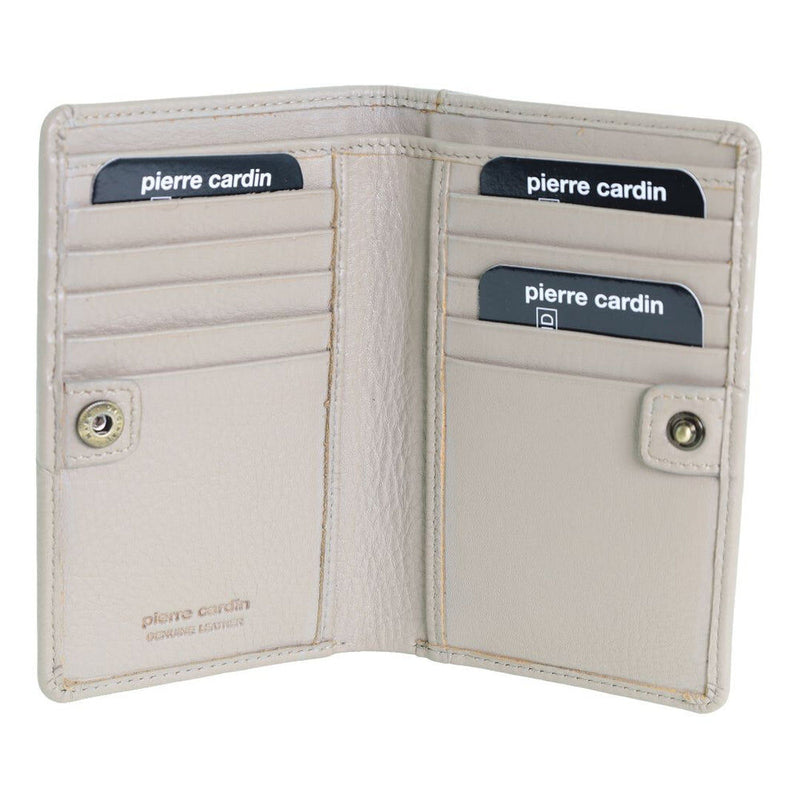 Load image into Gallery viewer, Pierre Cardin Ladies Leather Snap Button Bi-Fold Wallet - Taupe-2
