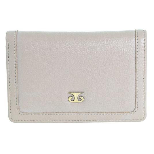 Pierre Cardin Ladies Leather Snap Button Bi-Fold Wallet - Taupe-1