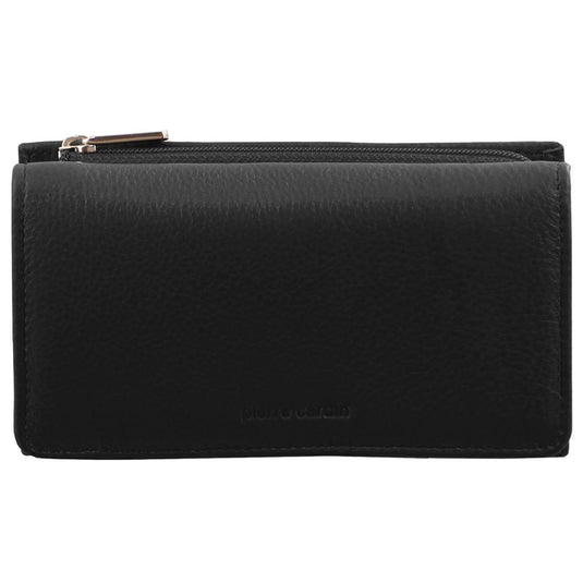Pierre Cardin Womens Soft Italian Leather RFID Purse Wallet Rustic - Black-2