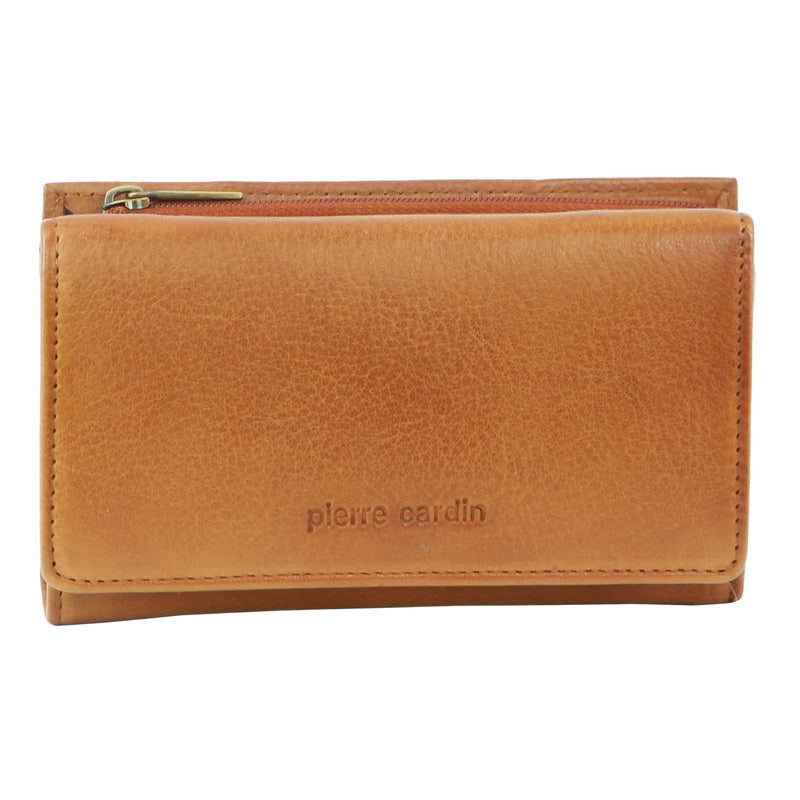 Load image into Gallery viewer, Pierre Cardin Womens Soft Italian Leather RFID Purse Wallet Rustic - Cognac-2
