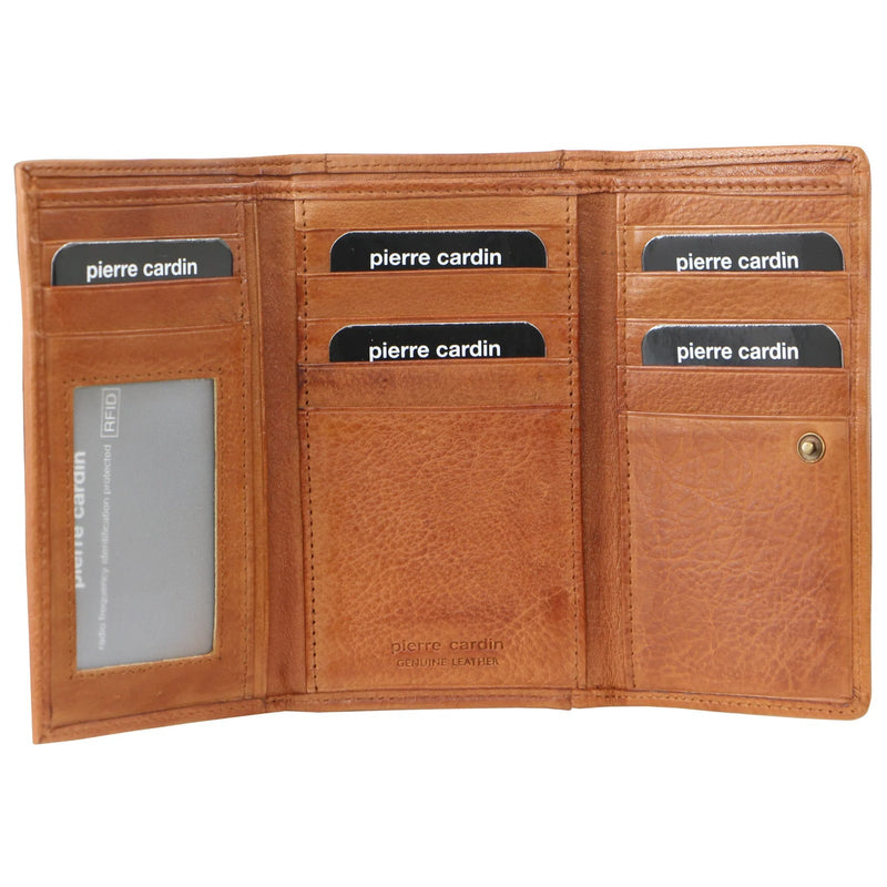 Load image into Gallery viewer, Pierre Cardin Womens Soft Italian Leather RFID Purse Wallet Rustic - Cognac-1
