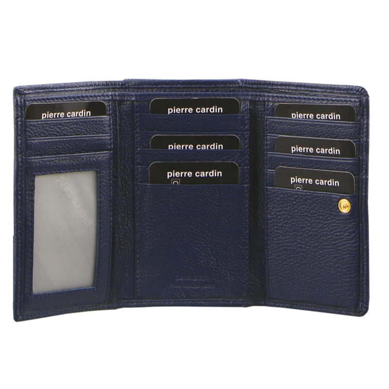 Load image into Gallery viewer, Pierre Cardin Ladies Womens Soft Italian Leather RFID Purse Wallet Rustic - Navy-1
