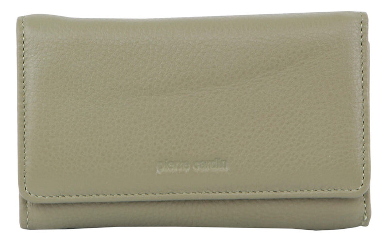 Load image into Gallery viewer, Pierre Cardin Ladies Women's Soft Italian Leather RFID Purse Wallet Rustic - Sage-0
