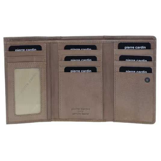 Pierre Cardin Womens Soft Italian Leather RFID Purse Wallet Rustic - Taupe-0