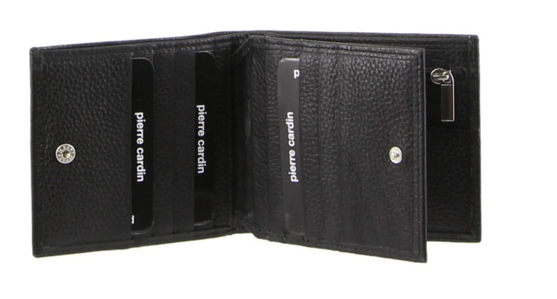 Load image into Gallery viewer, Pierre Cardin Mens Tri Fold Leather Wallet w/ RFID Protection - Black-3
