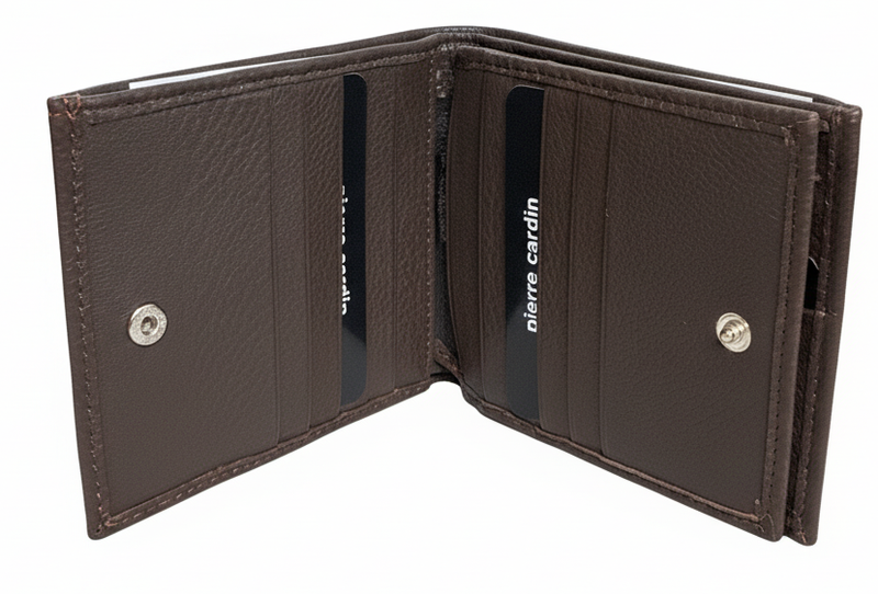 Load image into Gallery viewer, Pierre Cardin Mens Leather Tri Fold Wallet w/ RFID Protection - Brown-3
