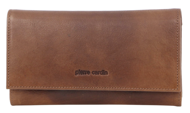 Load image into Gallery viewer, Pierre Cardin Womens Soft Italian Leather RFID Purse Wallet - Cognac-2
