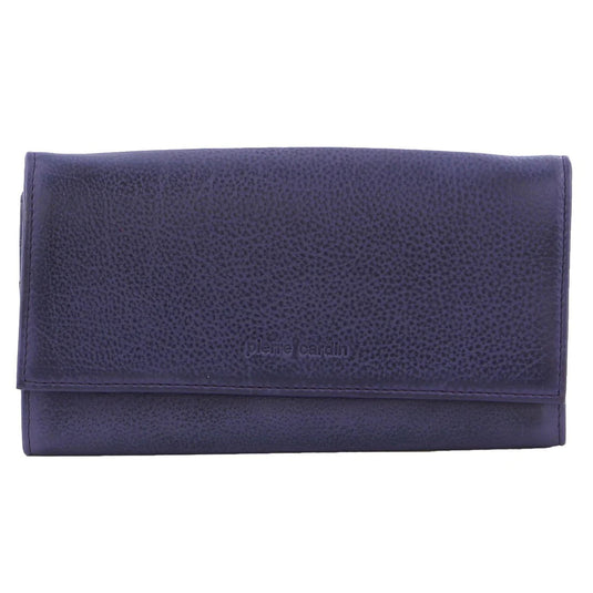 Pierre Cardin Ladies Womens Soft Italian Leather RFID Purse Wallet - Purple-2