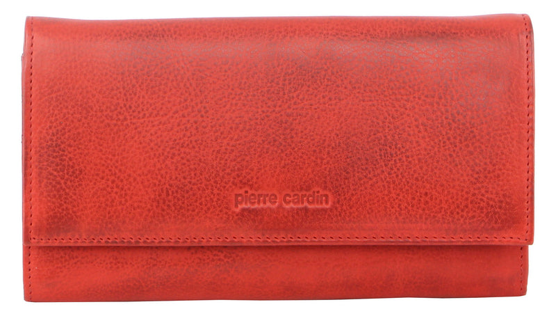 Load image into Gallery viewer, Pierre Cardin Womens Soft Italian Leather RFID Purse Wallet - Red-2
