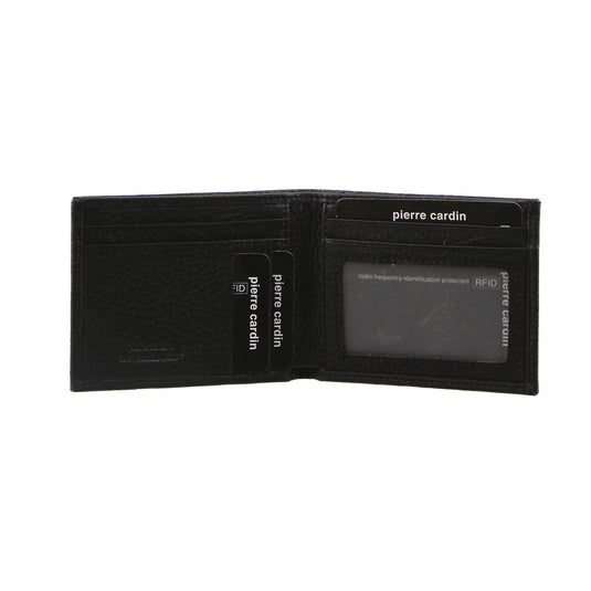 Pierre Cardin Mens Genuine Italian Soft RFID Bifold Slim Wallet - Black-0