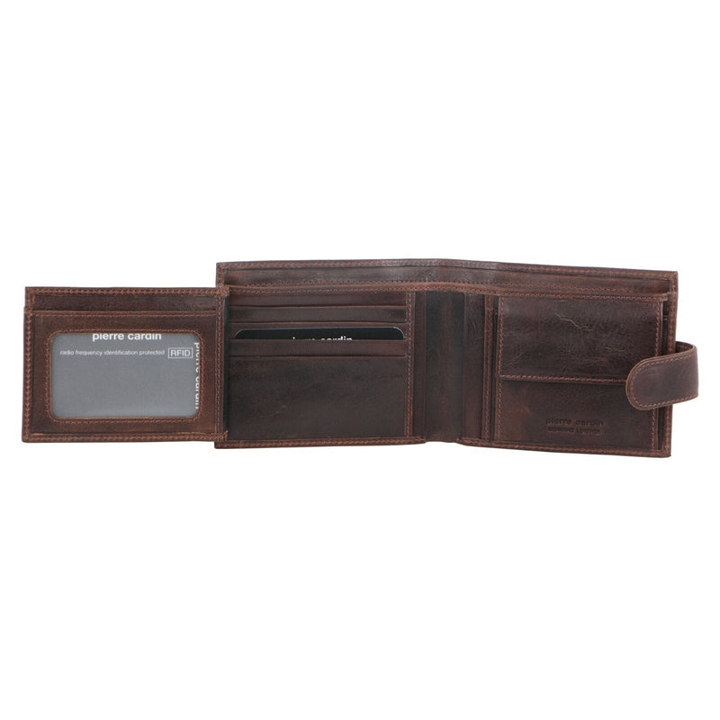 Load image into Gallery viewer, Pierre Cardin RFID Mens Wallet Bi-Fold Genuine Italian Leather w GIFT BOX  - Brown-4
