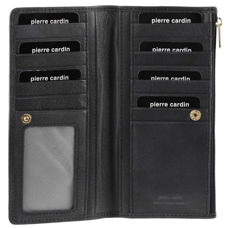 Load image into Gallery viewer, Pierre Cardin Womens Genuine Leather RFID Purse Wallet - Black-0
