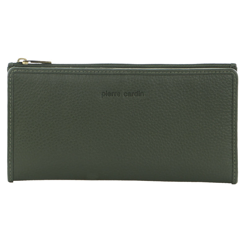 Load image into Gallery viewer, Pierre Cardin Womens Soft Italian Leather RFID Purse Wallet - Grape Green-2
