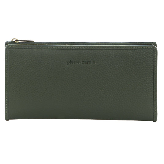 Pierre Cardin Womens Soft Italian Leather RFID Purse Wallet - Grape Green-2