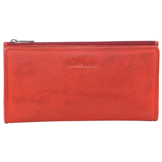 Pierre Cardin Womens Genuine Leather RFID Purse Wallet - Red-2