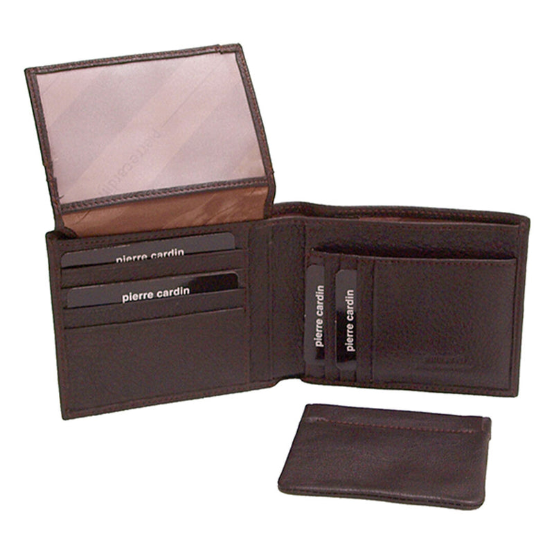 Load image into Gallery viewer, Pierre Cardin Mens Genuine Italian Leather Wallet Removable Coin Purse - Brown-1
