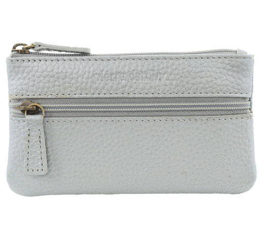 Pierre Cardin Womens Genuine Leather RFID Coin Purse Wallet - Silver-1