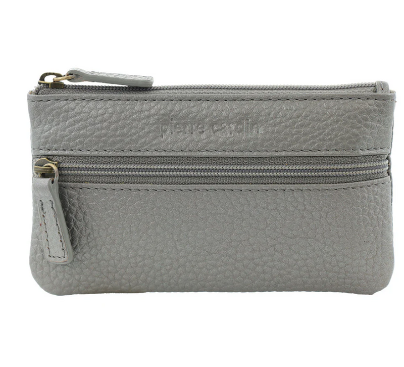 Load image into Gallery viewer, Pierre Cardin Womens Genuine Leather RFID Coin Purse Wallet - Steel-1
