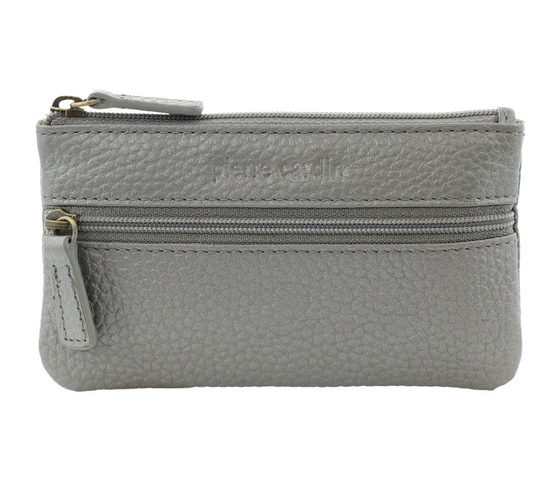 Pierre Cardin Womens Genuine Leather RFID Coin Purse Wallet - Steel-1