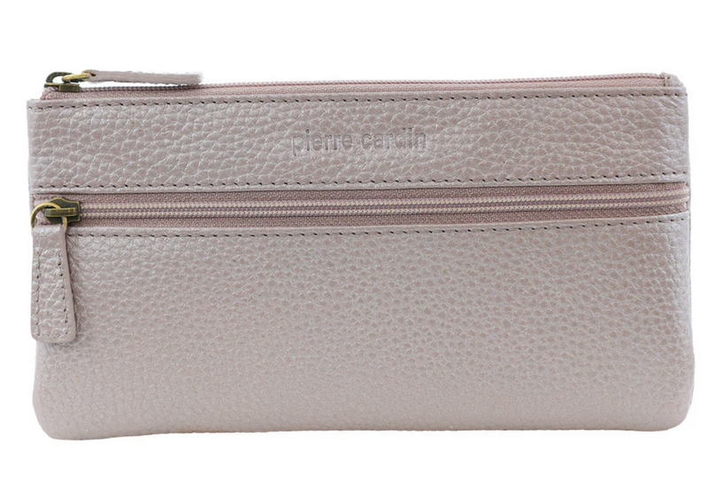 Load image into Gallery viewer, Pierre Cardin Leather Wallet Case for Phone and Coins in Pearl-1
