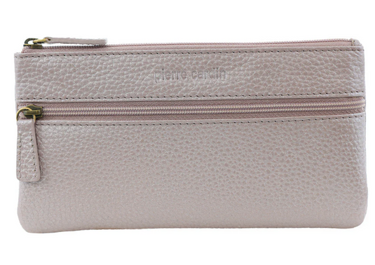 Pierre Cardin Leather Wallet Case for Phone and Coins in Pearl-1
