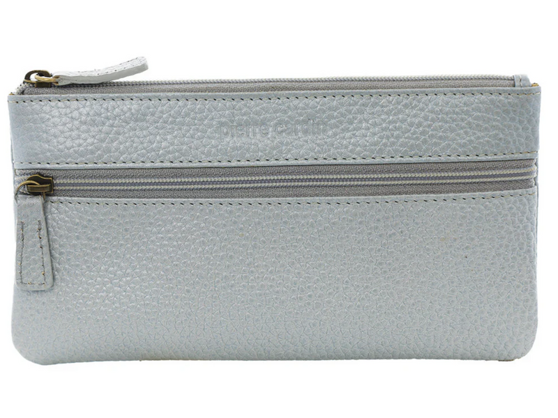 Load image into Gallery viewer, Pierre Cardin Leather Wallet Case for Phone and Coins in Silver-1
