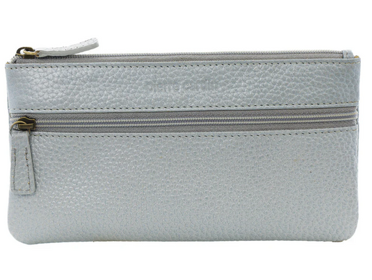 Pierre Cardin Leather Wallet Case for Phone and Coins in Silver-0